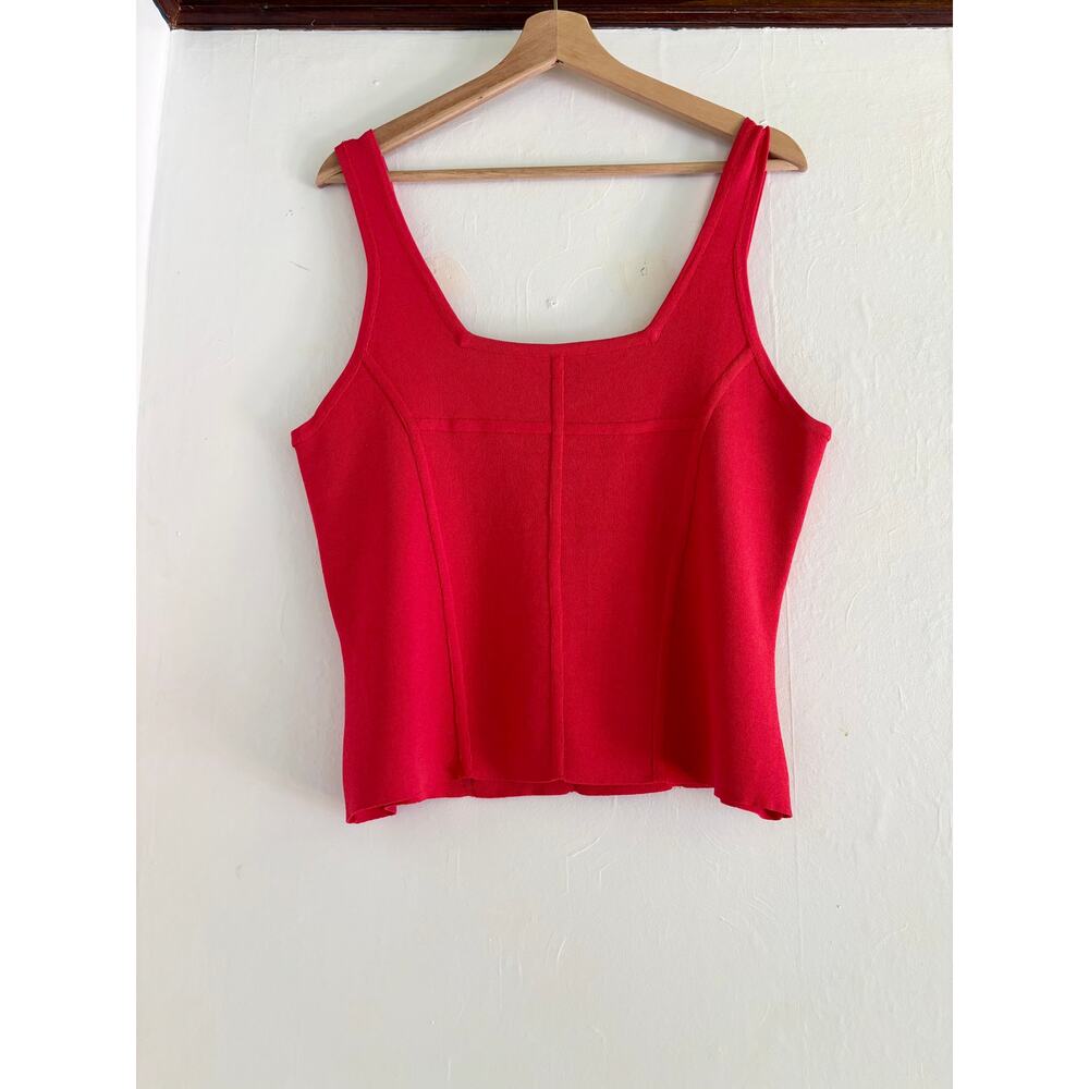 Norm Thompson Y2k Vintage Red Corset Tank Top Size Large